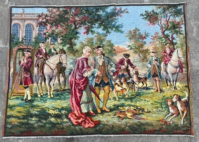 Tapiz floral francés vintage de 3x4 pies duende auténtico colgante de pared decoración de dormitorio Foto 1 de 4