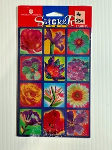 Vintage American Greetings Stickers, 4 sheets, FLOWERS - Picture 1 of 2
