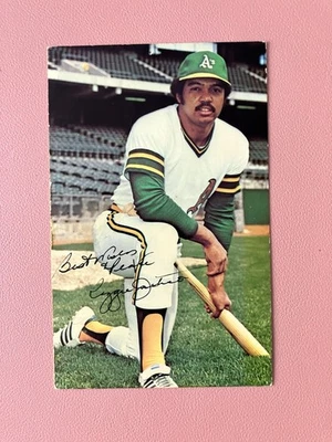 1973 REGGIE JACKSON Postcard, Oakland A's Team Issued, Yankees, Pin Hole, HOF - Image 1 of 2