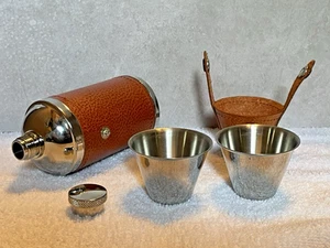 Bey Berk 6 oz Stainless Hunting Flask 2 shot glasses leather case 5 pc FREE SHIP - Picture 1 of 7