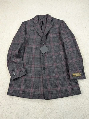 Abrigo Loro Piana Para Hombres 46R Gris Chaqueta de Lana a Cuadros Abrigo Largo Tom James Italia 46 Foto 1 de 4