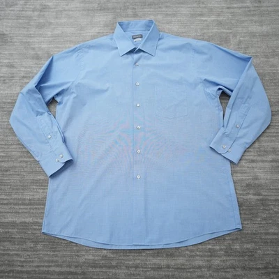 Van Heusen Shirt Button Up Regular Fit Wrinkle Free Blue 16 16.5 32/33 Men - Image 1 of 4