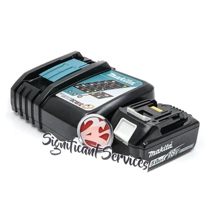 Makita BL1850B Genuine 18V LXT Li-Ion 5.0Ah Cordless Battery Pack Fast Charger - Image 1 of 4