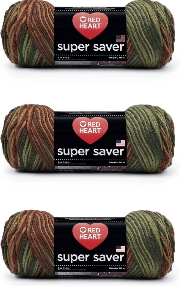 Fio Red Heart Super Saver - Pacote com 3 fios - Acrílico - Tricô/crochê 364 jardas - Imagem 1 de 1