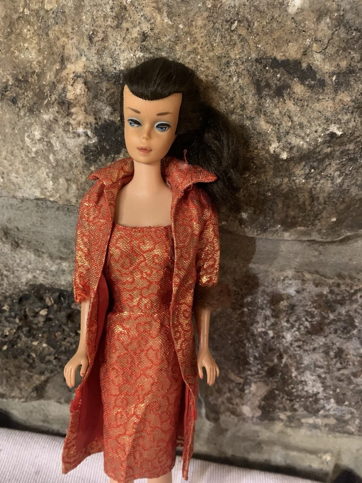 Vintage Mattel 1960’s Brunette Swirl Ponytail Barbie Doll In Golden Elegance - Image 1 of 4