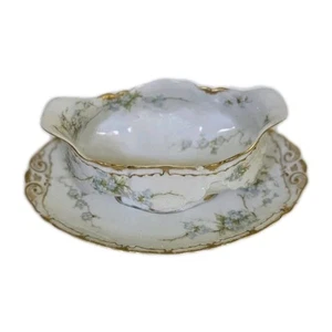 Antiguo/de colección Haviland Limoges Francia Schleiger Gravy Boat placa base atacada  - Imagen 1 de 6