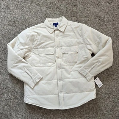Apt 9 男式尼龙混纺绗缝 Puffer 夹克轻便 XL 码象牙白 — 第 1/4 张图片
