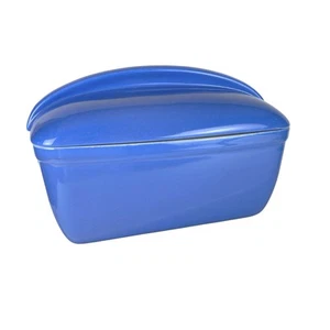 Vintage Hall China Refrigerator Dish Made For Westinghouse Blue W/Lid Rectangle - Picture 1 of 9