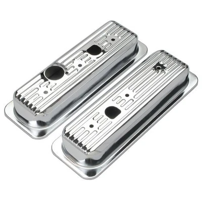 Trans-Dapt 9458 Traditional Valve Cover Caps Short For Chrome - Image 1 of 3