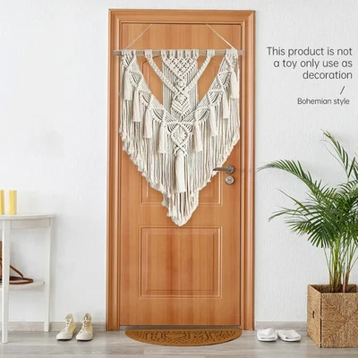 Makramee Wandbehang Boho Dekor Handgewebt Quasten Wohnzimmer Schlafzimmer - Bild 1 von 4
