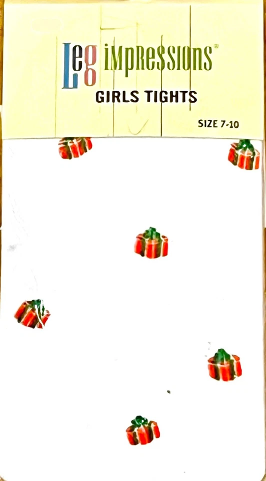 Nuevas Medias Blancas Impresiones de Piernas Regalos de Vacaciones Talla 7-8-9-10 Nuevas en Paquete Nuevas con Etiquetas Foto 1 de 1