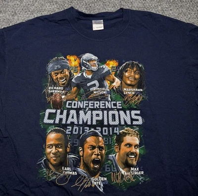 Seattle Seahawks T-Shirt 2013-14 Conference Champions Men's NFL Size Extra Large - Image 1 of 4