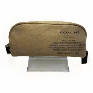 Coach Men's Canvas & Leather Beige & Brown Toiletry Dopp Kit Travel Bag - Picture 1 of 22