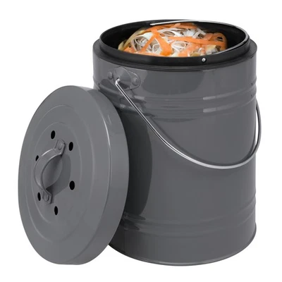 bremermann Komposteimer mit 5 Liter Inneneimer, Aktivkohlefilter, Biotonne, grau - Bild 1 von 4