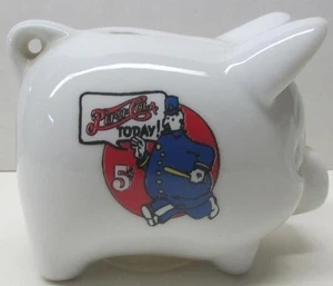A Charming Pepsi Cop 3 3/4" Long Porcelain Piggy Bank - Picture 1 of 3