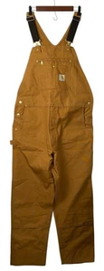 Mono con tirantes Carhartt para hombre 40x30 marrón R01 doble rodilla carpintero pato sin forro - Imagen 1 de 14