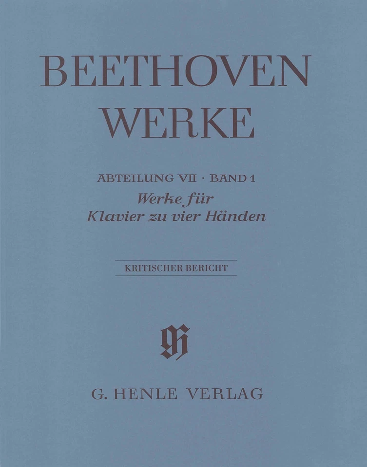 Beethoven Works for Piano Four-Hands Abteilung VII Vol 1 Sheet Music Henle Book - Image 1 of 1
