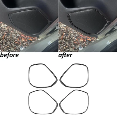 Cubierta de altavoz interior de fibra de carbono real 4 piezas para Honda Fit Jazz 14-20 Foto 1 de 4