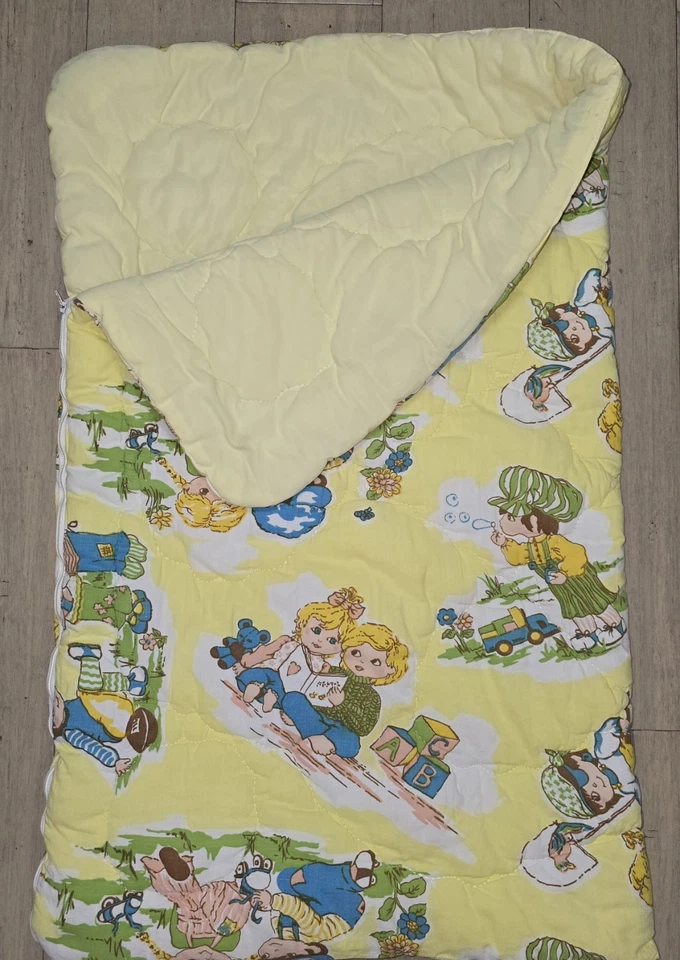 Saco de Dormir Saco de Dormir Saco Cremallera Manta Niños y Animales Jugando De Colección Años 70  Foto 1 de 4