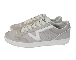 Vans Lowland CC Shoes Mens Size 8 White Gray Leather Sneakers ComfyCush Low Top - Picture 1 of 14