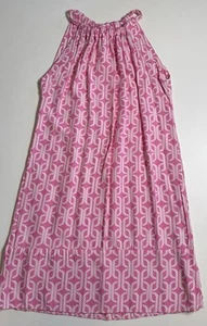 Escapada Womens Halter Dress Tie Neck Sleeveless Pink White Coastal Rope Sz S - Picture 1 of 9
