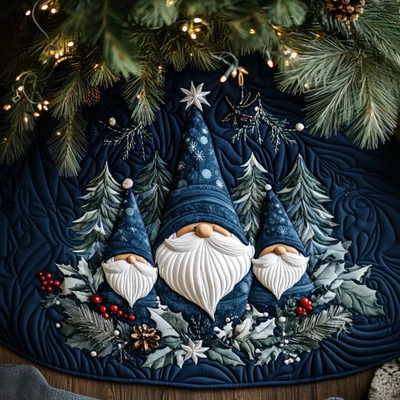 Snowy Cheer Quilted Christmas Tree Skirt - Image 1 of 4