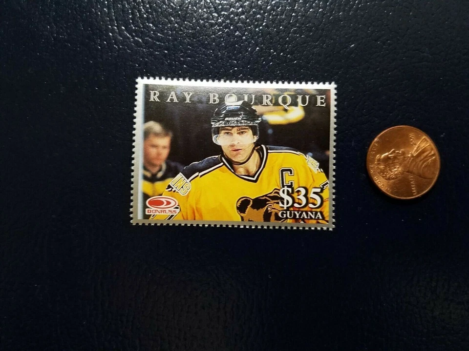 Ray Bourque Boston Bruins Donruss Guyana Silver Perforated Stamp WOW - Image 1 of 1