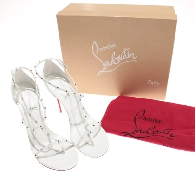 Christian Louboutin Nuevo con Etiquetas Riojana Spikes 100 Tacones Talla 41 EE. UU. 11 Blanco Blanco Foto 1 de 4