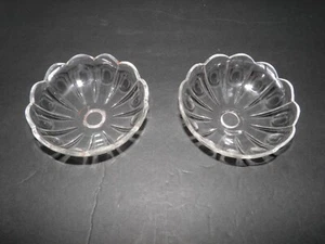 Pair of vintage crystal glass no holes, chandelier/wall sconce Bobeches. 4" D - Picture 1 of 15