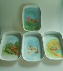 Langenthal Swissair Set of 4 Hand Painted Countryside Scene Plates 1970s