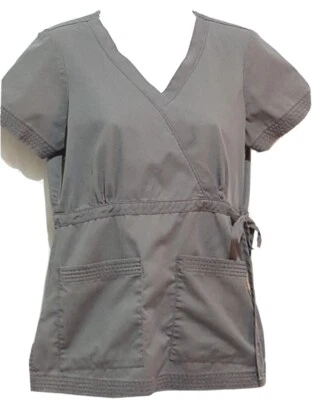 Blusa Médica Koi by Kathy Peterson Para Mujer XS Manga Corta Bolsillos Médicos Gris Foto 1 de 4