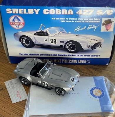 Diecast Shelby Cobra 427 S/C #98 Racing SILVER - Franklin Mint - 1:24 - Image 1 of 4