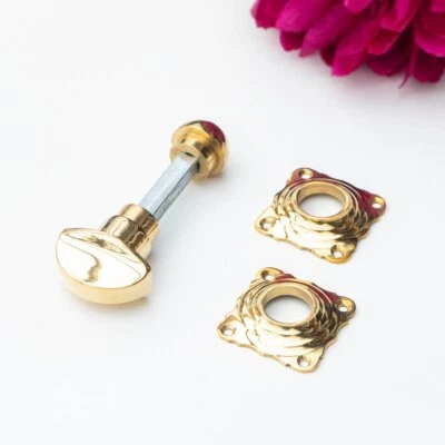 ANTIKAS Cierre de puerta de inodoro para puertas de inodoro - diseño atemporal, latón brillante