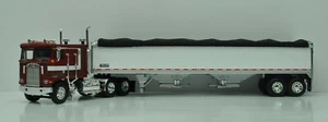 DCP FIRST GEAR 1/64 SCALE K-100 KENWORTH MAROON & WHITE, WHITE TALL SIDED GRAIN - Picture 1 of 3