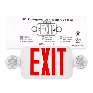 Combo de señal de salida y emergencia LED Maxlite EXC-RWRC con letras rojas - alto impacto - Imagen 1 de 5