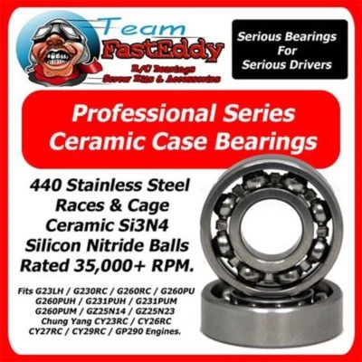 Team FastEddy CERAMIC Case Bearings for Zenoah AND CY Engines - Image 1 of 3