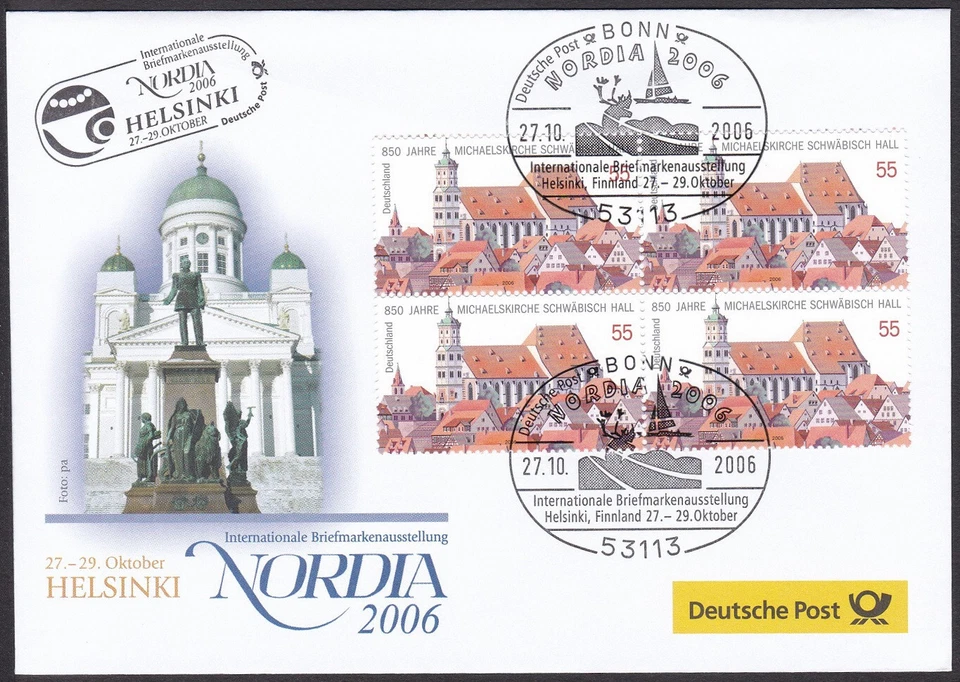 PEX0070 Intl. Stamp Exhibit. Germany Cover, NORDIA 2006, Helsinki, Architecture - Image 1 of 1