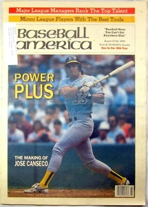 VINTAGE BASEBALL AMERICA NEWSPAPER August 10-24, 1990 MAKING OF JOSE CANSECO - Picture 1 of 3