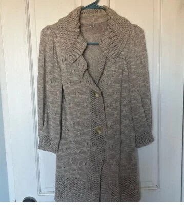 Anthropology One Girl Who button up Knit Sweater - Image 1 of 4