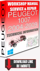 Service Workshop Manual & Repair PEUGEOT 1007 2004-2009 +WIRING #QUALITY - Picture 1 of 1
