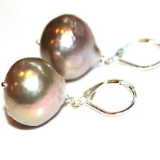 11-13mm pink baroque south sea pearl earrings circular 18k noble jewelry diy