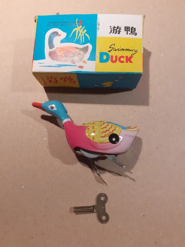 (26) Swimming Duck Metallente zum Aufziehen mit Schlüssel - Bild 1 von 1