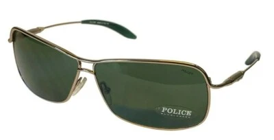 Police Sunglasses Model S2684 0349 Dark Green Metal Gold size 64