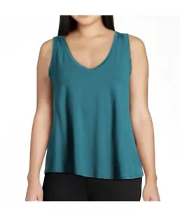 M 8-10 Time And Tru Stretchy High Low Tank Relaxed Fit Color Teal Lagoon NWT - Picture 1 of 12