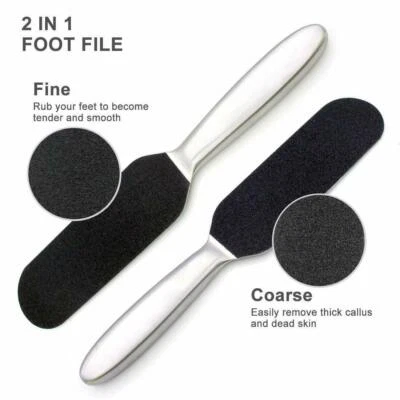 Stainless Steel Foot Files Pedicure Callus Feet Rasp +10 free Replacement Pads - Image 1 of 4