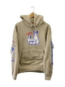 #FR2 Playing Rabbits Hoodie L Cotton Beige Print Used - Picture 1 of 6
