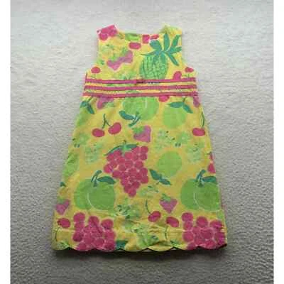 Lindo Vestido De Colección Lilly Pulitzer Cambio Sol Niñas Niños Talla 6 Sin Mangas Estampado de Frutas Foto 1 de 4