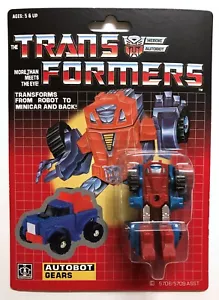 TRANSFORMERS G1 GEARS MOSC US SELLER RARE! AUTOBOT MINI BOT CAR TOY ROBOT - Picture 1 of 3