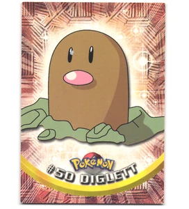 Pokémon 1999 Moderate Play Topps Serie 1 3a Impresión Logotipo Verde Diglett 50 - Imagen 1 de 2