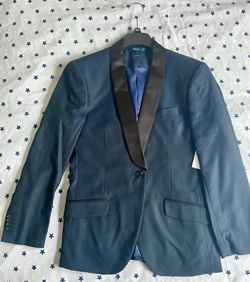 Traje Esmoquin Perry Ellis Hombre Texturizado Azul Marino Delgado 38S/Pantalones 32/30. Sin usar. Foto 1 de 4